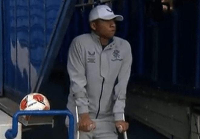 Alfredo Morelos Was Seen On Crutches Before The Start Of The Match