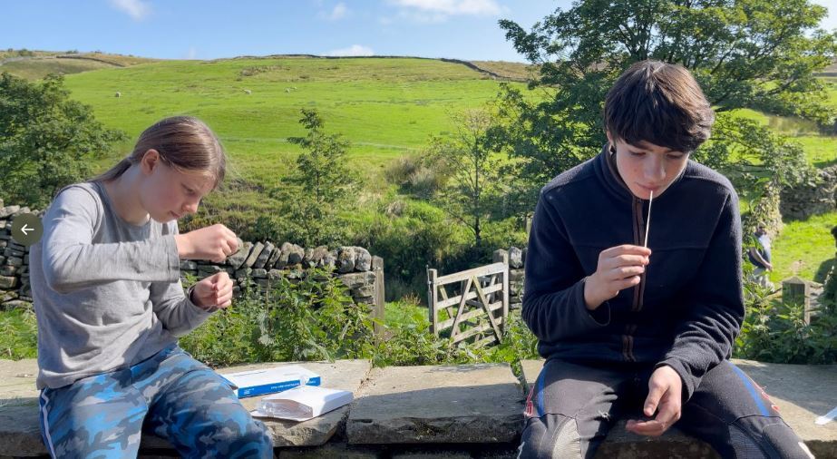 She also shared a picture of her children testing their rapid flow.