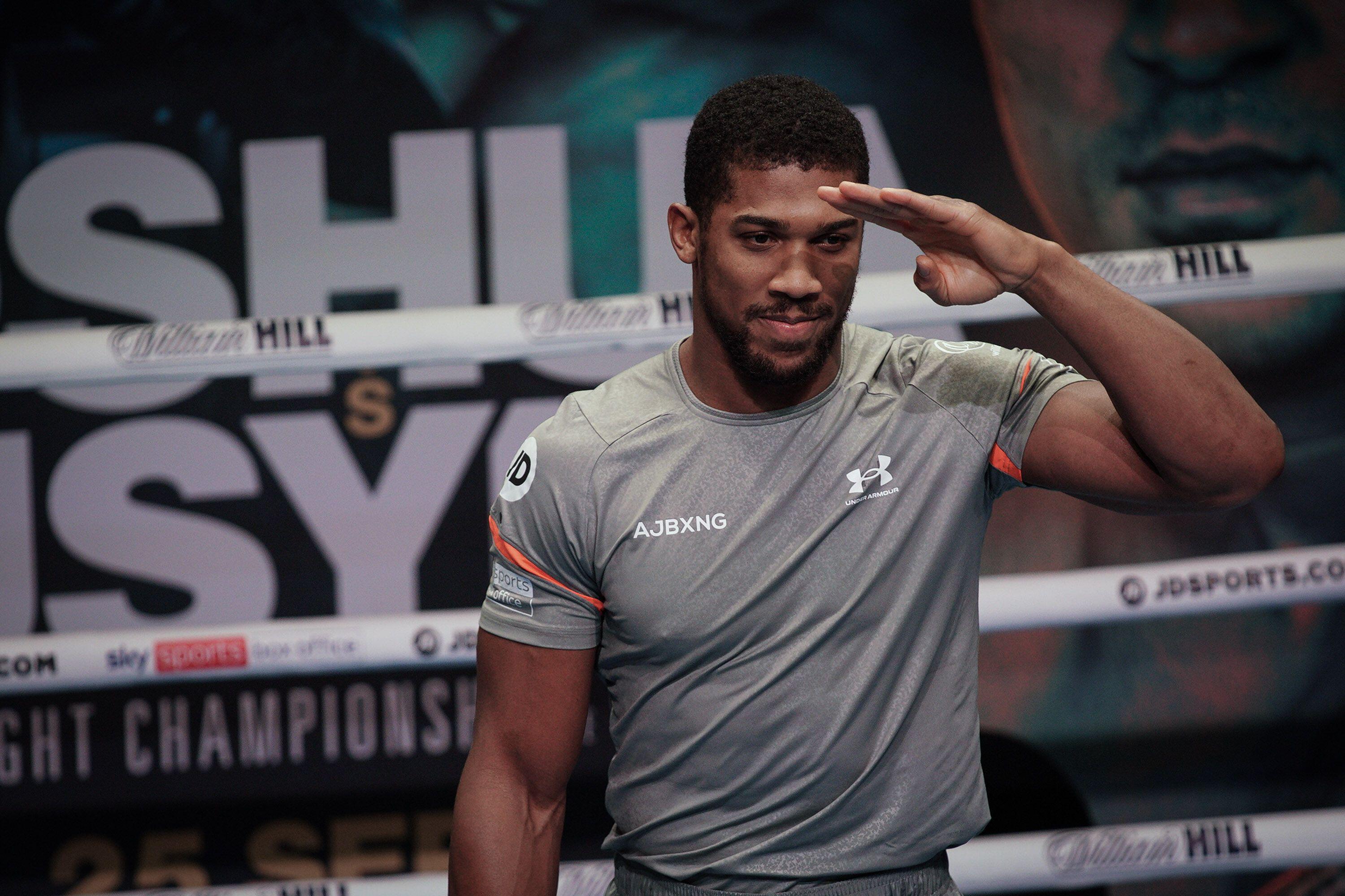 Anthony Joshua before his fight with Alexander Youssef.
